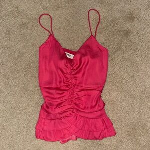 Pink strappy tank top S